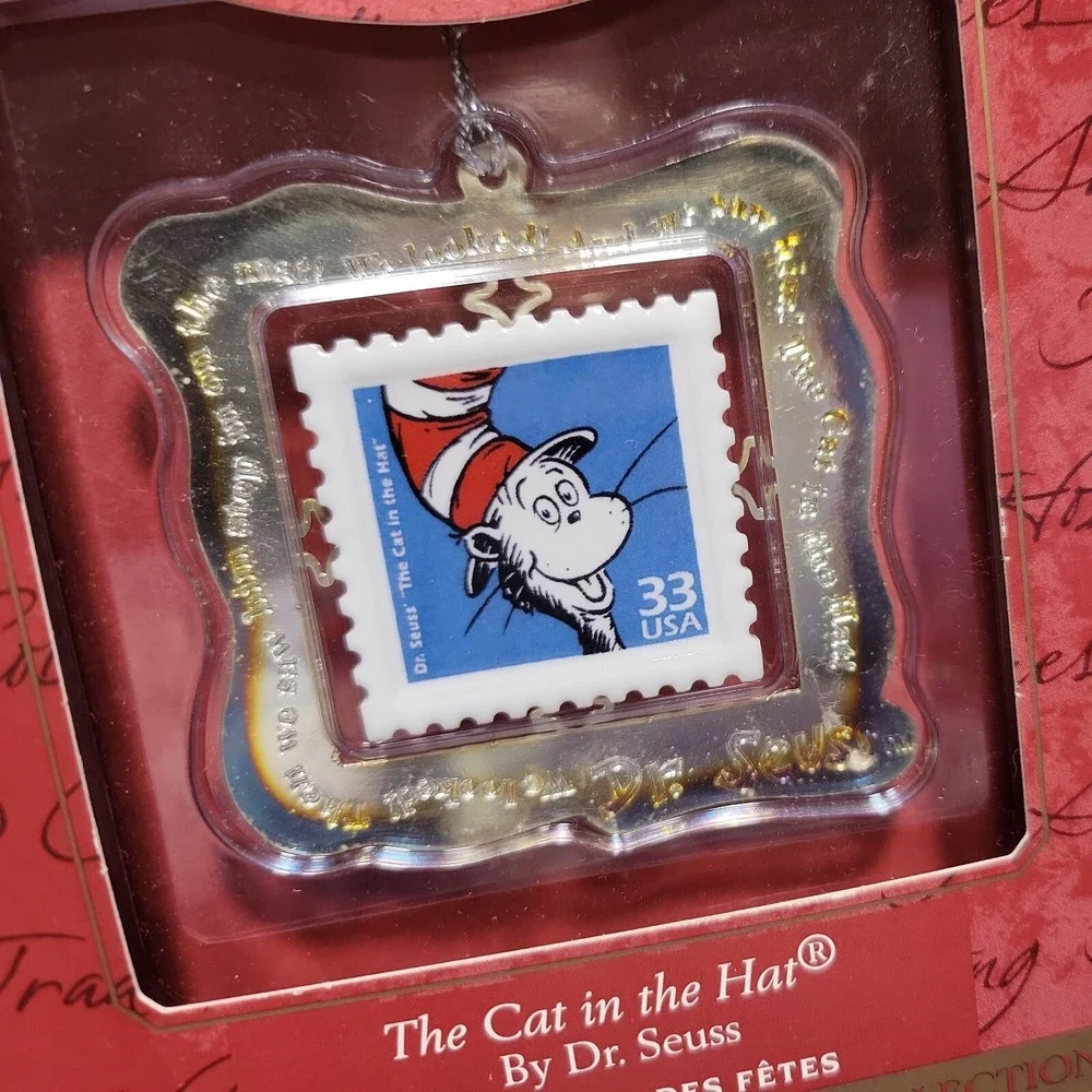 Hallmark 1999 Cat in the Hat Dr Seuss USPS Stamp Keepsake Ornament *‎